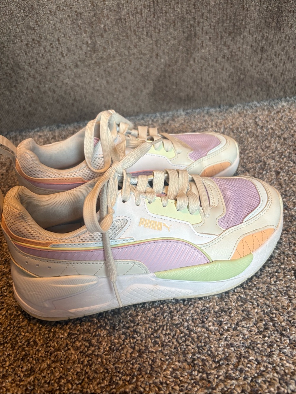 Puma Women's Pastel Pink, Cream & Mint Platform Sneakers